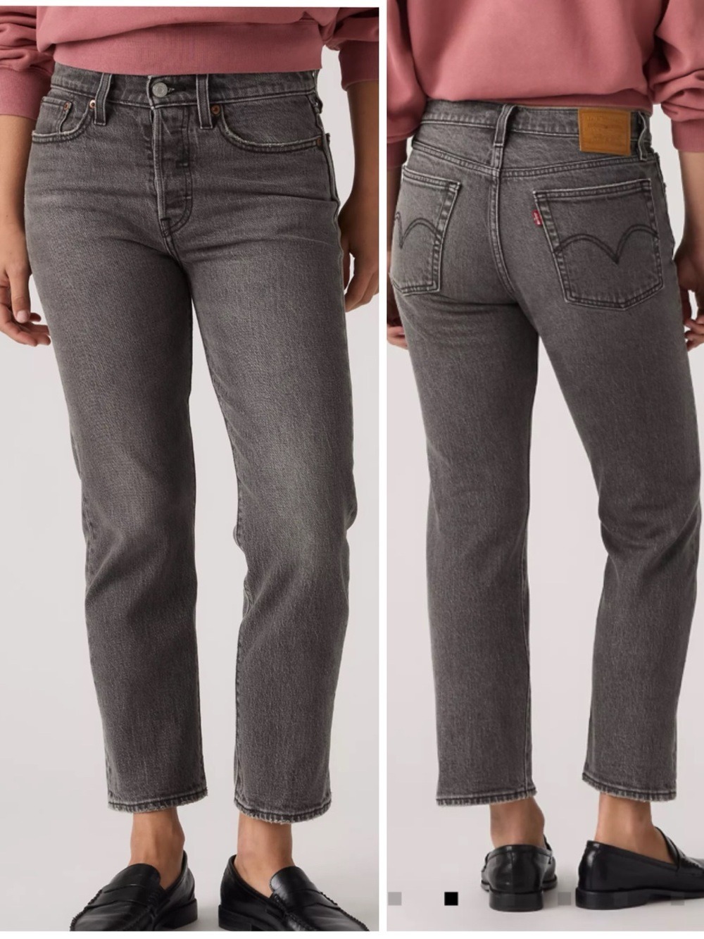 Levi's Women's  Wedgie Straight Black Ankle Crop Jeans size 25
